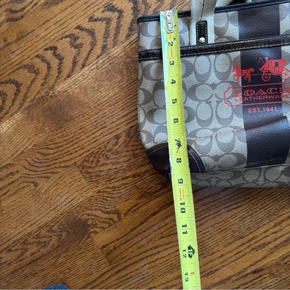 Coach Beige and Brown Signature Tote - Picture 4 of 6